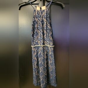 Elegant Black Lace Dress with Pearl Detail